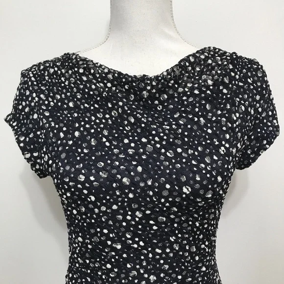 Reiss Amadeus Dress in Navy & White Print - Picture 5 of 9